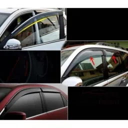 Enexoya 4 Pcs ABS Black Unbreakable Car Door Visor Set for Punch, DV10045 image 4