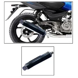 RA Accessories Blue Chrome Cap CBR Silencer Exhaust for Bajaj Pulsar 220 DTSi image 2