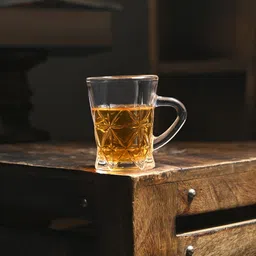 afast Pack of 2 Glass Clear Glass Cup | Stylish & Easy-To-Handle Mug For Hot Beverages, Pack Of 2 -A14 image 2