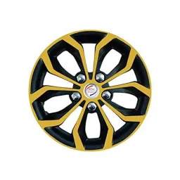 Auto Pearl 4 Pcs 15 inch Golden &a; Black ABS Hubcap Wheel Cover Set with Retention Ring for Honda JazzSandVModelOnw image 4