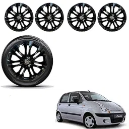 Auto Pearl 4 Pcs 13 inch ABS Black Car Wheel Cover Set for Daewoo Matiz, WCBLK01-picture-29