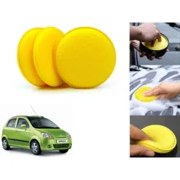 Auto Pearl Polyurethane Beige Washing &a; Waxing Polish Foam Sponge for Spark (Pack of 3)-picture-11
