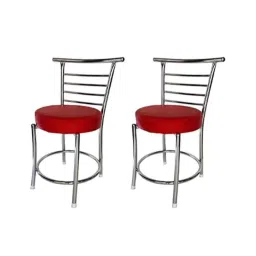 RW Rest Well RW-158 Leatherette Red Ergonomic Dining Chair with Steel Chrome Finish (Pack of 2)-picture-34