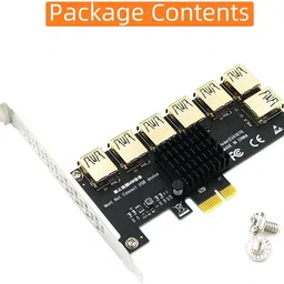 Etzin PCIE 1 to 7 USB 3.0 Slot PCI-E PCI Express Riser Card 1x to 16x Adapter 4.5 inch pci image 3