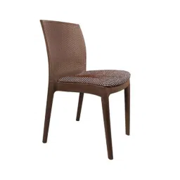 Diya Alpha Brown Solid Back Cushion Plastic Chair without Arm image 2