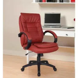 Modern India Leatherette Maroon High Back Office Chair, MI240 (Pack of 2) image 5