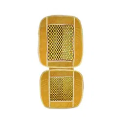 Auto Pearl PU &a; Wooden Beads Beige Rectangular Car Seat Cover for Ford Figo Aspire 2019 (Pack of 2) image 2