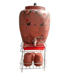 Thriftkart 20x19x20cm Stainless Steel Flate Base Matka Stand with Tray image 2