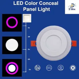 D&s;Mak 9W Aluminium White &a; Pink Round LED Conceal Panel Light (Pack of 4) image 4