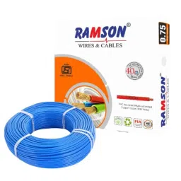 Ramson 0.75 Sqmm Single Core PVC Insulated Blue Multistrand Copper Wire, Length: 90 m-picture-45