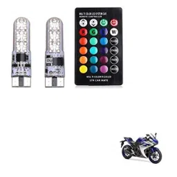Kozdiko 2 Pcs T10 LED RGB Bike Interior Fancy/Parking Remote Control Light Set for Yamaha YZF R3-picture-13