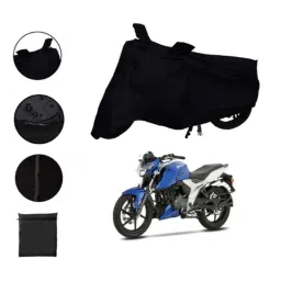 Riderscart Polyester Black Waterproof Two Wheeler Body Cover with Storage Bag for Yamaha R15 V3 Dark Night BS6 image 2