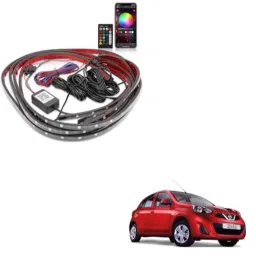 Kozdiko 12V Car Underbody Multicolor LED Strip Light Set with Wireless Remote for Nissan Micra Active-picture-17