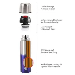 Cello High Style 1000ml Stainless Steel 304 Blue Vacuum Bullet Flask, 405CSSB0490 image 4