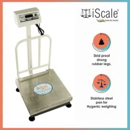 iScale 60kg and 10g Accuracy Industrial Heavy-Duty Stainless Steel Platform Weighing Machine with Front and Back Double Display image 4