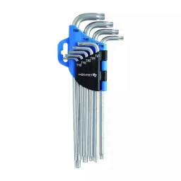 Hogert HT1W818 T10,T15,T20,T25,T27,T30,T40,T45,T50 CrV Silver Chrome Plated Torx KeysSet-picture-40