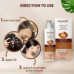 Health Veda Organics 200ml Moroccan Argan Hair Oil image 5