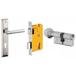 Dorset ML Series Cara 60mm Stainless Steel Silver Chrome Finish Door Handle Lock Set with Knob &a; Key, ML CAR (Pack of 4)-picture-36
