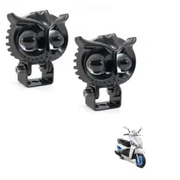 Kozdiko 2 Pcs Yellow &a; White Owl Eye Shape LED Amber Fog Light Set for Mahindra Gusto 125-picture-22