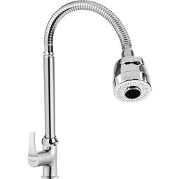 Cloudtail by Prestige Step CDT6111 Brass Chrome Finish Wall Mounted Dual Flow Kitchen Swan Neck Tap with Flexible Neck-picture-18