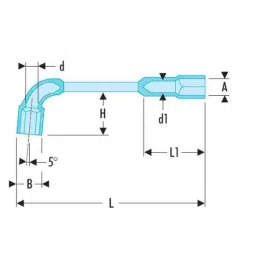 Facom 27mm Satin Chrome Finish SLS Angled Open Socket Wrench, 76.27SLS image 2