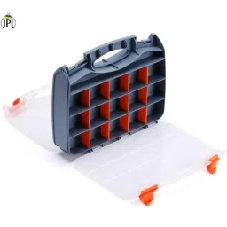 JPT 32 Compartments Polypropylene Black &a; Orange Tool Box with Sturdy Latch Locking System, JPT-32-C image 2