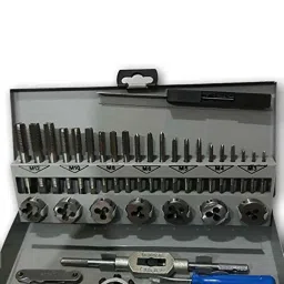 Krost Metal Hss Tap Die Set M3-M12, Threads Plugs, Straight Reamers (Silver, 32 Piece) image 3