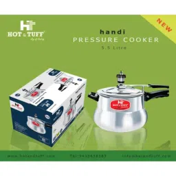 HOT &a; TUFF 5.5L Aluminium Gas Saver Base Handi Pressure Cooker with Inner Lid, HT550HCG image 2