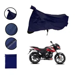 Riderscart Polyester Blue Waterproof Two Wheeler Body Cover with Storage Bag for Bajaj Pulsar 180F BS6 image 2