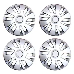 Auto Pearl 4 Pcs 14 inch Silver Full Cap Wheel Cover Set for Mahindra KUV 100 image 2