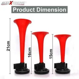 AllExtreme EXCAHR3 12V Red Air Horn with Air Compressor, Attachment Screws &a; Brackets image 2