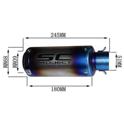 RA Accessories Blue SC Project Mini Silencer Exhaust for Hero Splendor Pro New image 2