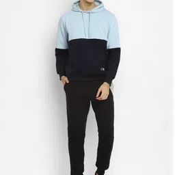 alan jones Men Full Sleeve Color Block Hooded Sweatshirt image 3