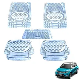 Kozdiko 5 Pcs 6605 PVC &a; Rubber Clear Car Foot Mat Set for Maruti Vitara Brezza-picture-46