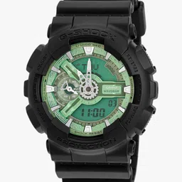 casio G-SHOCK Green Dial Black Resin Strap Analog-Digital Watch - For Men G1519 (GA-110CD-1A3DR) image 1