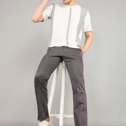 arrow sport Men Slim Fit Grey Polyester Trousers image 2