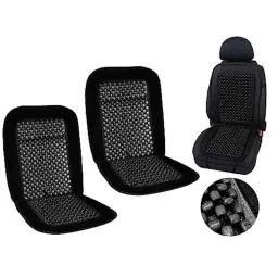 Auto Pearl PU, Velvet &a; Wooden Beads Black Rectangular Seat Cushion for Chevrolet Cruze (Pack of 2 )-picture-13