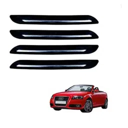 Kozdiko 4 Pcs PVC Black Car Bumper Protector Set with Chrome Strip for Audi A3 Cabriolet-picture-48