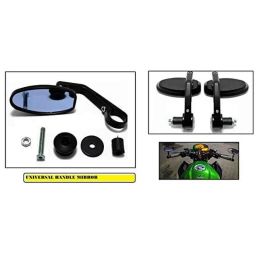 AOW Handle Bar End Side Mirror Rear View Ovel Mirror for Bajaj Pulsar 220 (Set of 2)-picture-23