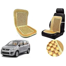 Auto Pearl PU, Velvet &a; Wooden Beads Beige Rectangular Seat Cushion for Nissan Kicks image 2