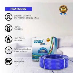 KEI 2.5 Sqmm Single Core Homecab FR Blue Copper Unsheathed Flexible Cable, Length: 180 m image 2
