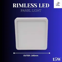 D&s;Mak 15W Natural White Square Rimless LED Surface Panel Light (Pack of 2) image 3