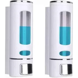 Neelkund 400 ml Plastic White Liquid Soap Dispenser for Bathroom &a; Kitchen (Pack of 2)-picture-40