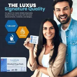 Luxus 100 Pcs 2 Ply Folded Sterile Alcohol Swabs Antiseptic Prep Wipes Pads Box, LX1005 image 3