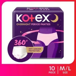 Kotex 10 Pcs White Cotton Disposable Period Panty, Size: M-L image 2