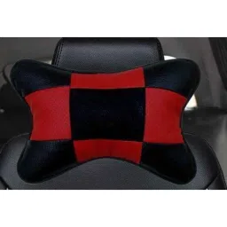 Kozdiko 2 Pcs Memory Foam Black &a; Red Neck Rest Cushion Pillow Set for Fiat Punto, Koz-1688 image 2