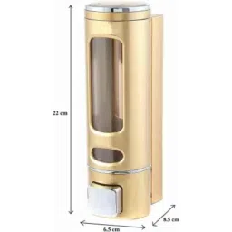 Tapglow 400ml Plastic Golden Wall Mount Cylindrical Liquid Dispenser image 3