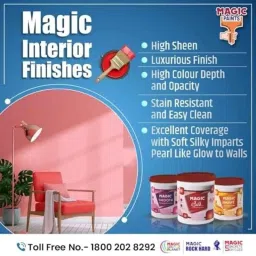 Magic Paints Smart Glomor 4 Litre Lemon Balm Glossy Finish Interior Acrylic Emulsion Paint image 3
