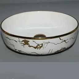 Uken Indian Handmade Wash Basin Scratch Proof Wash Basin, Counter Top Wash Basin, White Wash Basin (420X420X120) (11)-picture-32