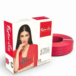 Fybros 6 Sqmm 90m Red Single Core FR PVC Insulated Multistrands Industrial Cable, FWC1006-picture-12